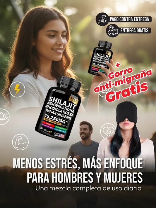 Shilajit 8 en 1 + Gratis Gorro Antimigraña