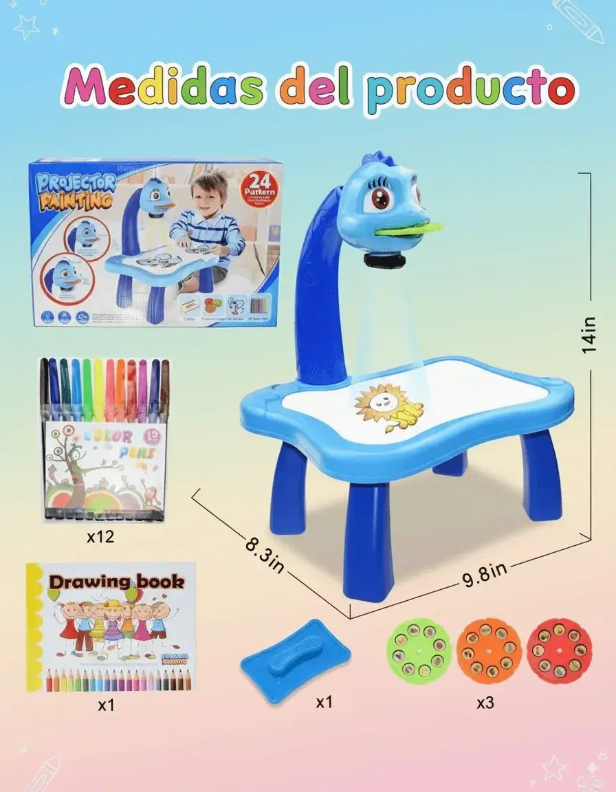 Mesa de Dibujo Infantil con Proyector Creativo 3 en 1