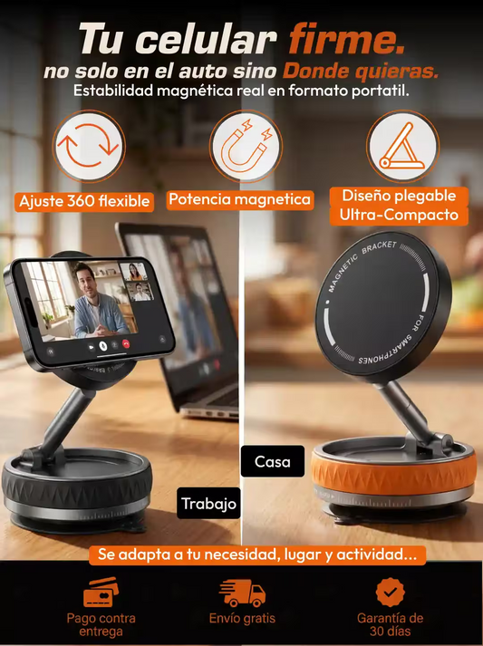 Soporte Magnético Retráctil Plegable con Ventosa para Smartphone