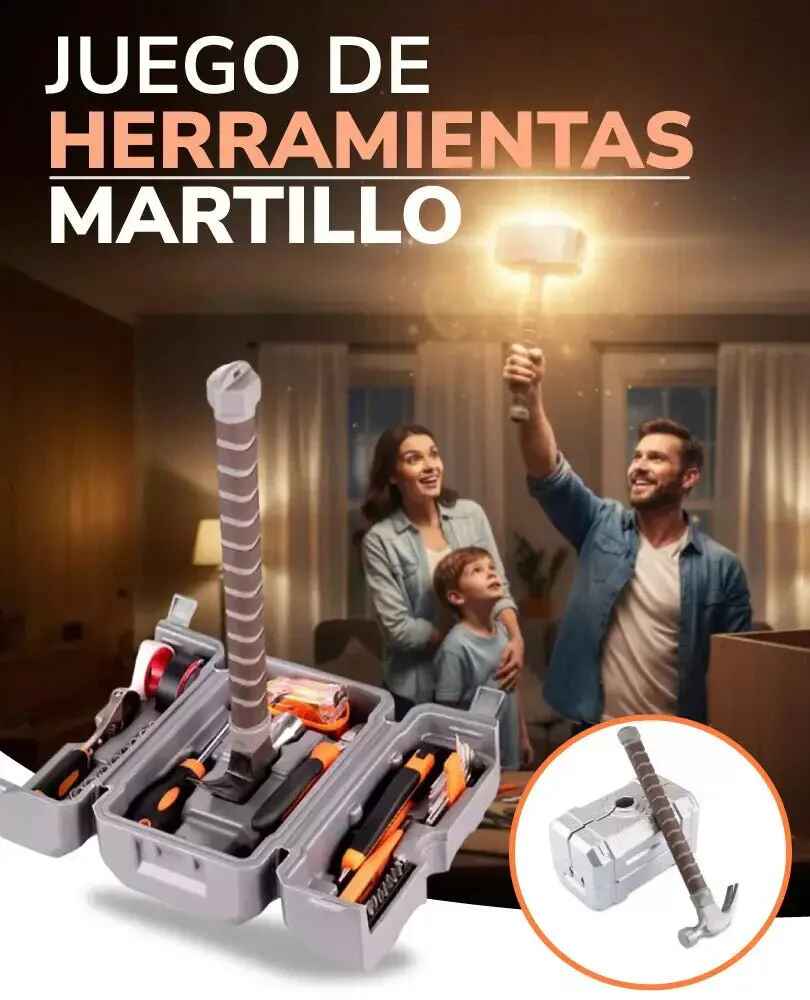 Martillo de Thor Multiherramienta 14 en 1 – Juego de Herramientas Multifuncional